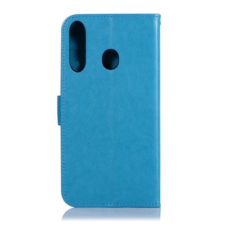 Imprint Dream Catcher Owl Leather Wallet Stand Cover for Samsung Galaxy M30 - Blue-3