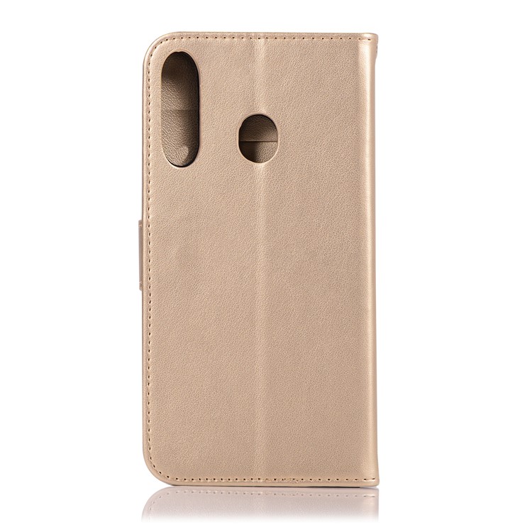Imprint Dream Catcher Owl Leather Wallet Stand Cover for Samsung Galaxy M30 - Gold-3