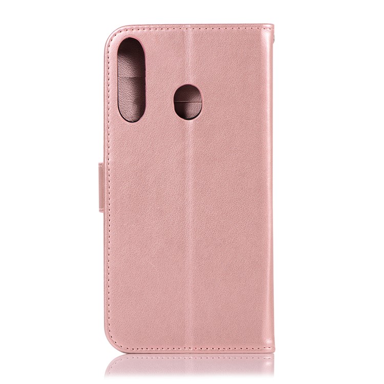 Imprint Dream Catcher Owl Leather Wallet Stand Cover for Samsung Galaxy M30 - Rose Gold-3