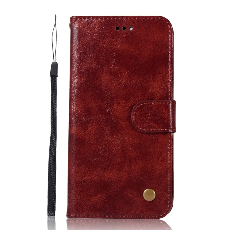 Premium Vintage Leather Wallet Case for Samsung Galaxy M30 - Wine Red-2