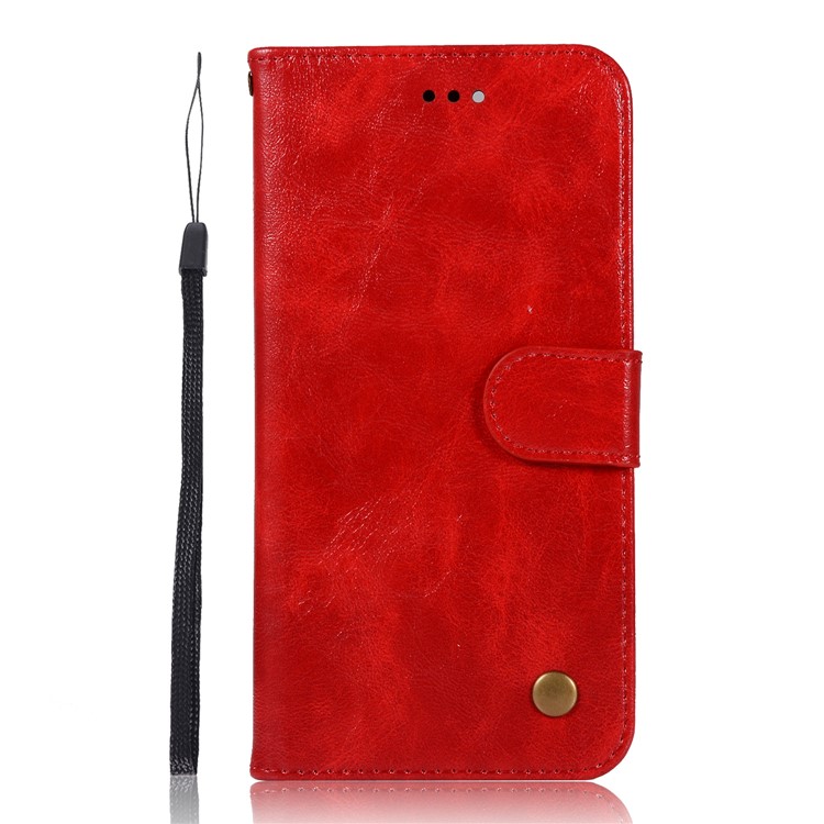 Premium Vintage Leather Wallet Case for Samsung Galaxy M30 - Red-2