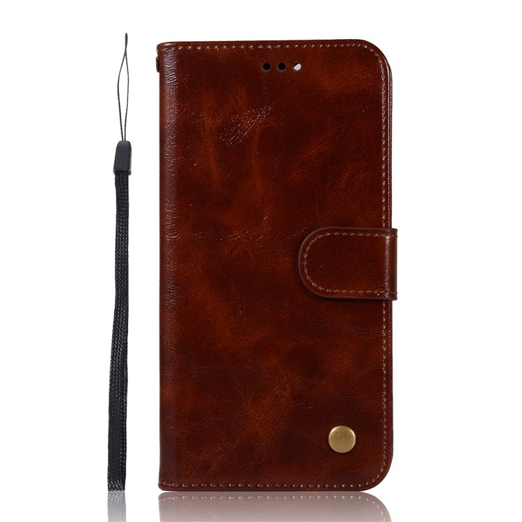 Premium Vintage Leather Wallet Case for Samsung Galaxy M30 - Coffee-2