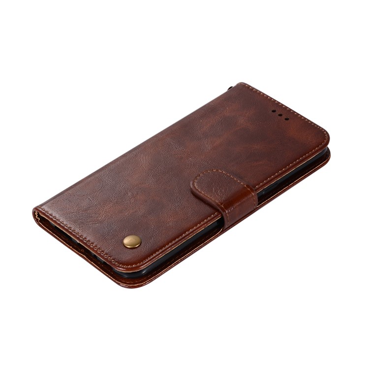 Premium Vintage Leather Wallet Case for Samsung Galaxy M30 - Coffee-6