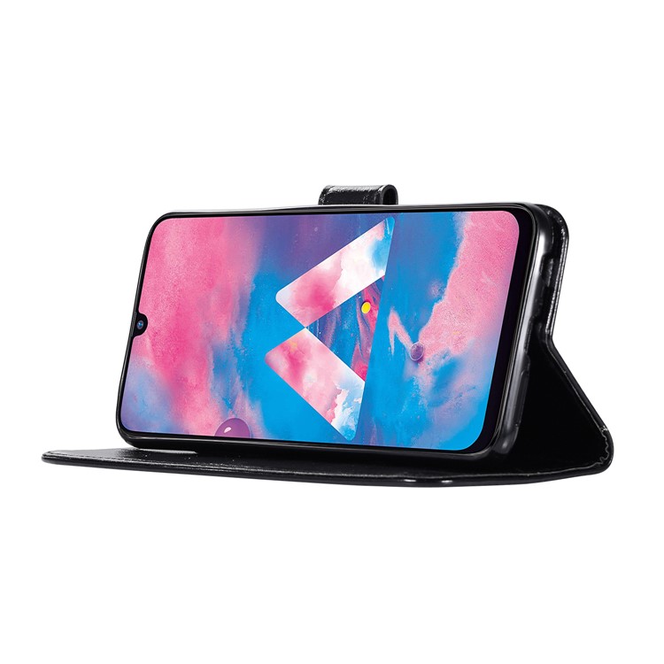 Premium Vintage Leather Wallet Case for Samsung Galaxy M30 - Black-6