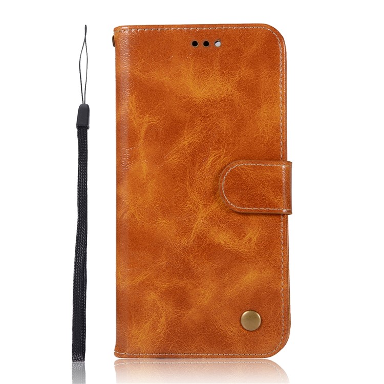 Premium Vintage Leather Wallet Case for Samsung Galaxy M30 - Brown-2