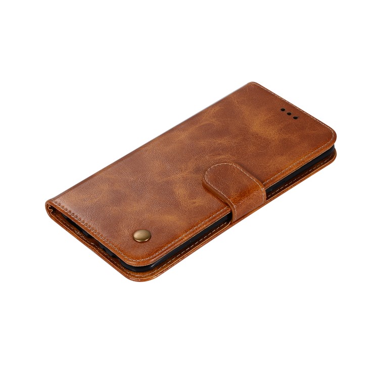 Premium Vintage Leather Wallet Case for Samsung Galaxy M30 - Brown-6