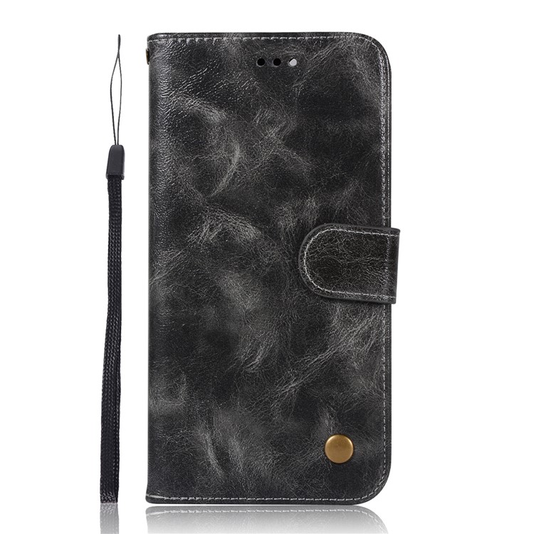 Premium Vintage Leather Wallet Case for Samsung Galaxy M30 - Grey-2