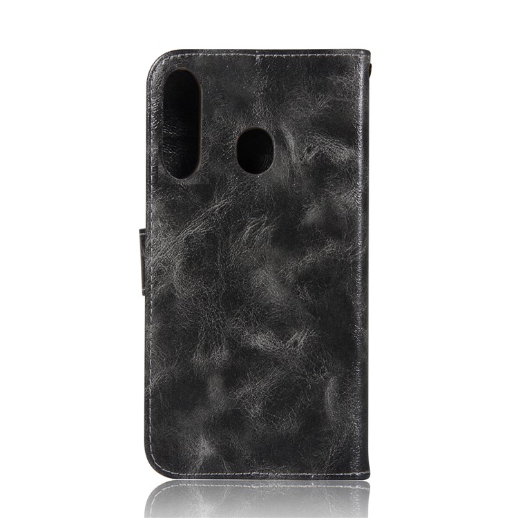 Premium Vintage Leather Wallet Case for Samsung Galaxy M30 - Grey-3