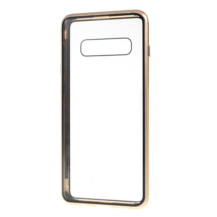Magnetisches Adsorptionsglas + Metallvollschutztelefonabdeckung Für Samsung-Galaxie S10 - Gold-3