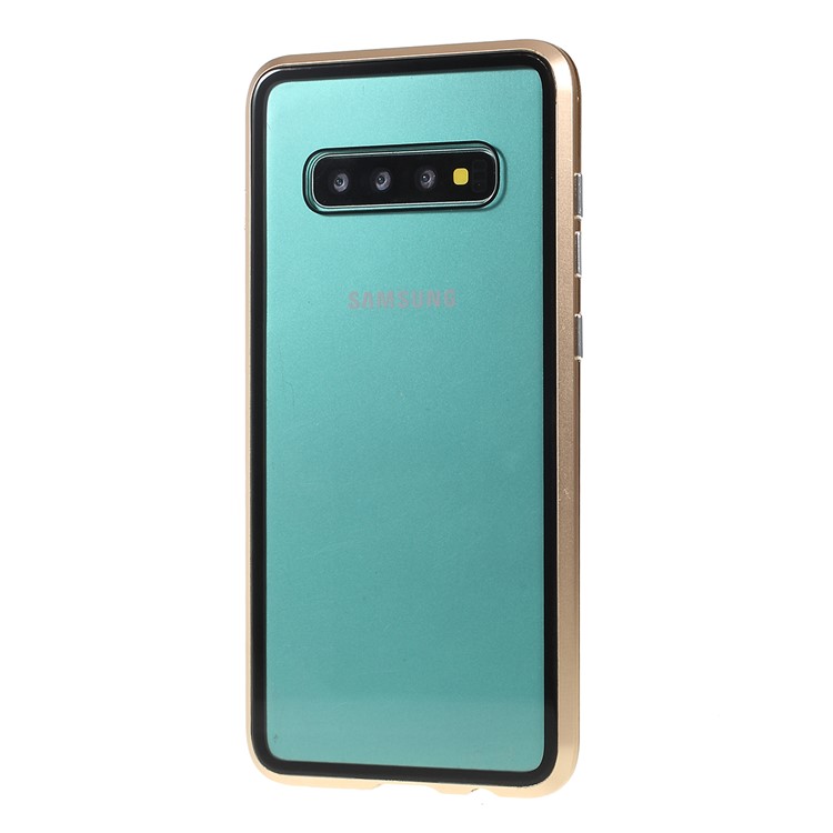 Magnetisches Adsorptionsglas + Metallvollschutztelefonabdeckung Für Samsung-Galaxie S10 - Gold-4