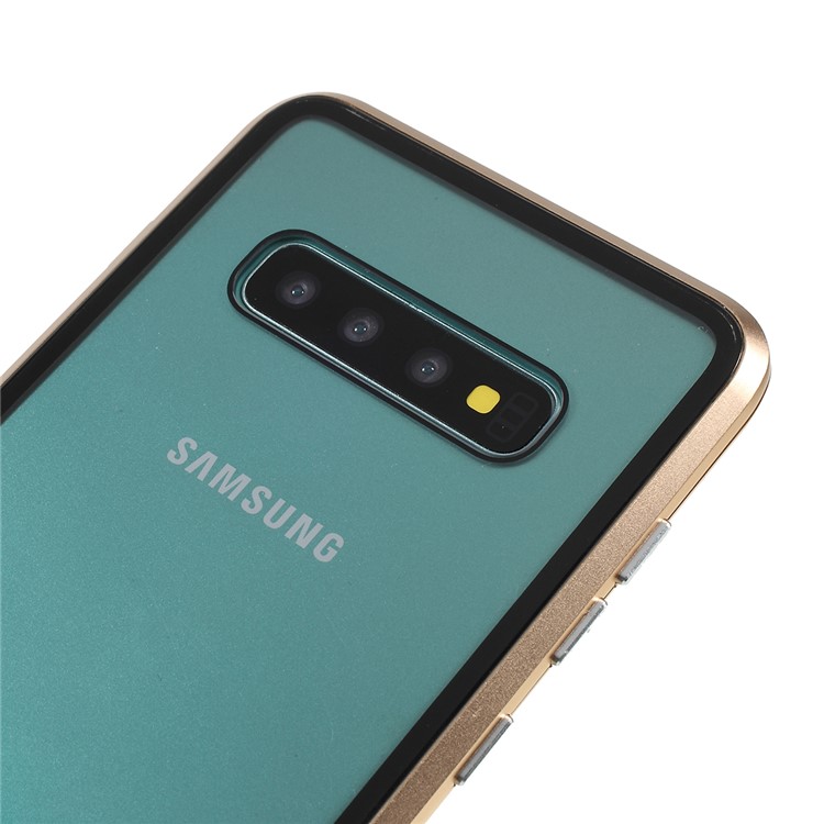 Magnetisches Adsorptionsglas + Metallvollschutztelefonabdeckung Für Samsung-Galaxie S10 - Gold-5