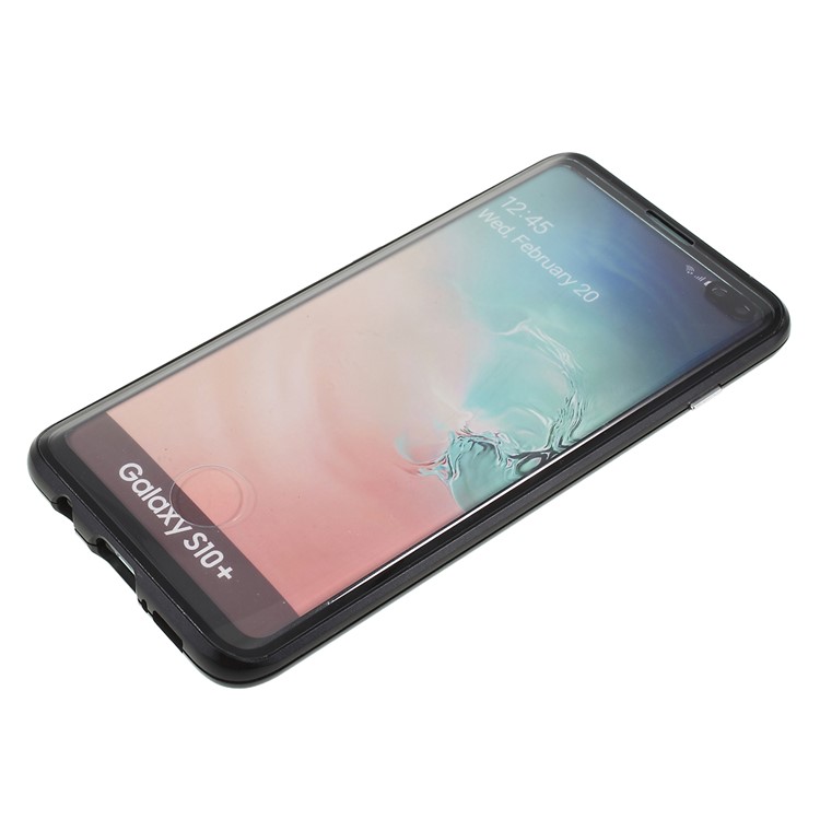 Magnetic Adsorption Glass + Metal Full Protection Phone Case for Samsung Galaxy S10 Plus - Black-10