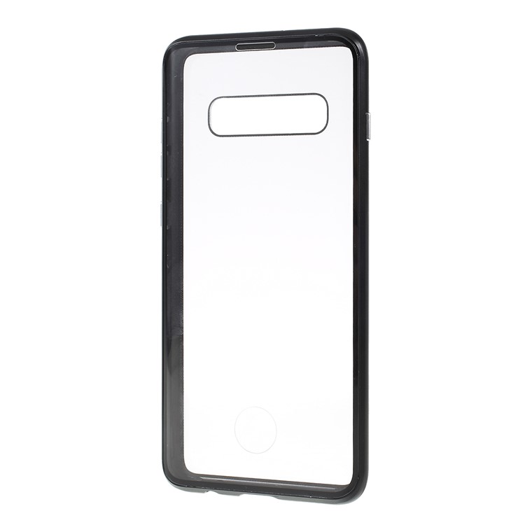 Magnetic Adsorption Glass + Metal Full Protection Phone Case for Samsung Galaxy S10 Plus - Black-4