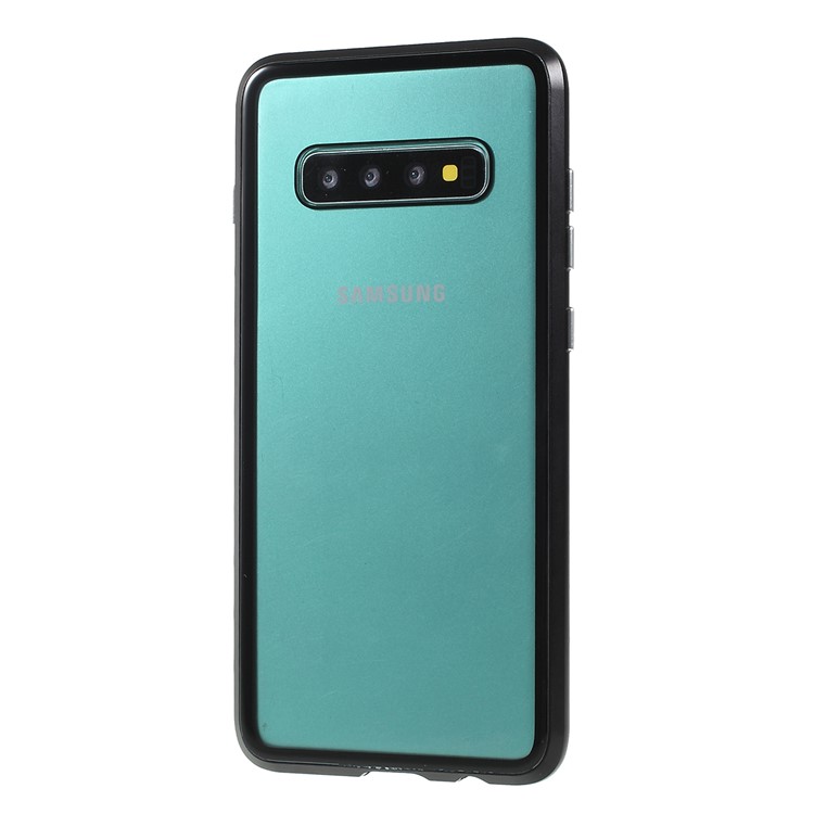 Magnetic Adsorption Glass + Metal Full Protection Phone Case for Samsung Galaxy S10 Plus - Black-6