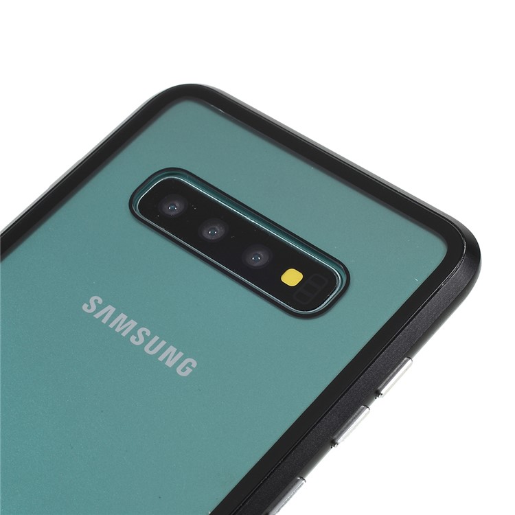 Magnetic Adsorption Glass + Metal Full Protection Phone Case for Samsung Galaxy S10 Plus - Black-8