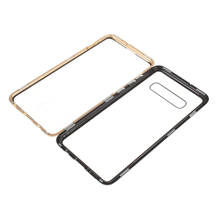 Magnetic Adsorption Glass + Metal Full Protection Phone Case for Samsung Galaxy S10 Plus - Rose Gold-2
