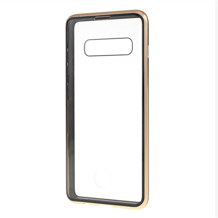 Magnetic Adsorption Glass + Metal Full Protection Phone Case for Samsung Galaxy S10 Plus - Rose Gold-3
