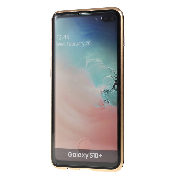 Magnetic Adsorption Glass + Metal Full Protection Phone Case for Samsung Galaxy S10 Plus - Rose Gold-4