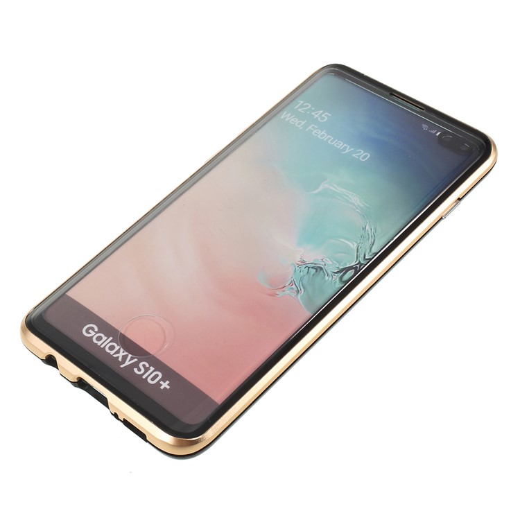 Magnetic Adsorption Glass + Metal Full Protection Phone Case for Samsung Galaxy S10 Plus - Rose Gold-8