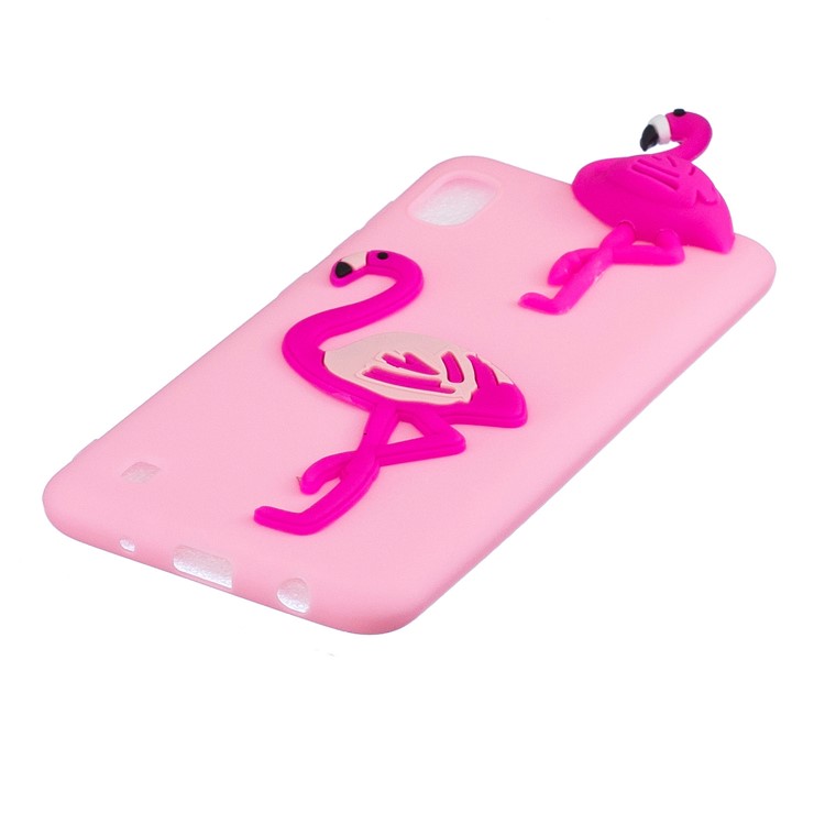 3D Pattern TPU Gel Protective Case for Samsung Galaxy A10 - Flamingo-2