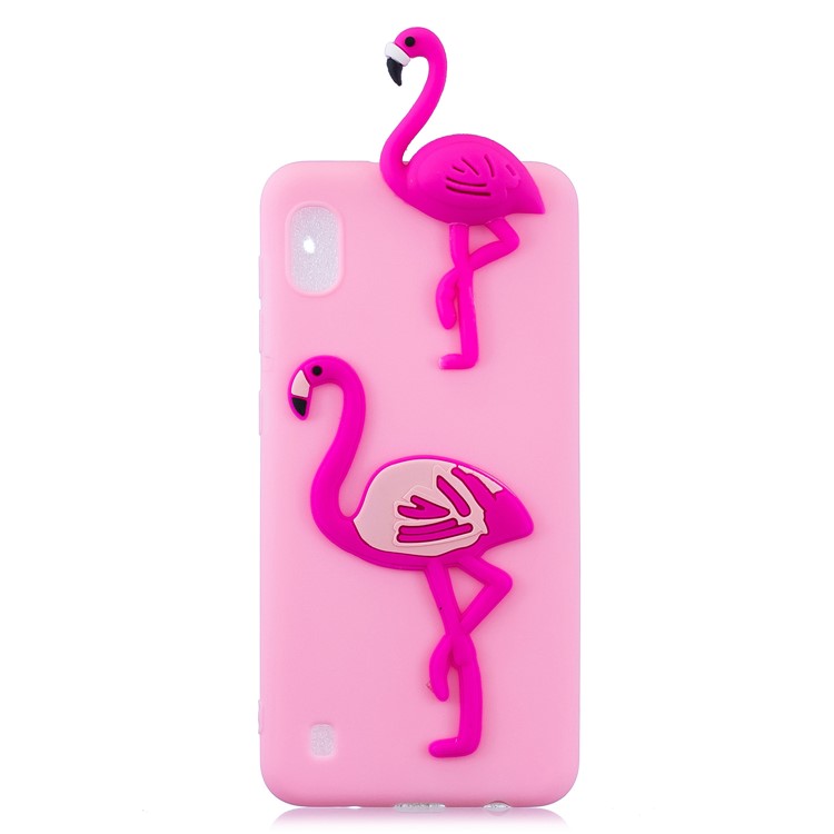 3D Pattern TPU Gel Protective Case for Samsung Galaxy A10 - Flamingo-4