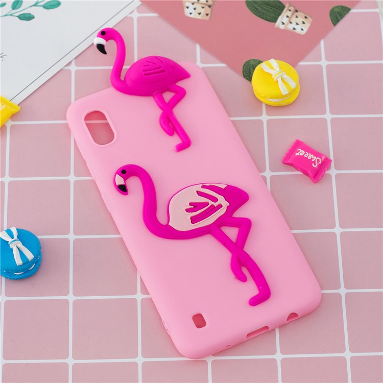 3D Pattern TPU Gel Protective Case for Samsung Galaxy A10 - Flamingo-6