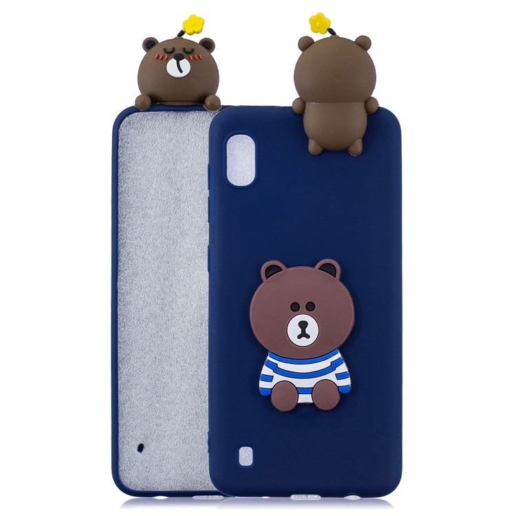 3D Pattern TPU Gel Protective Case for Samsung Galaxy A10 - Bear-1
