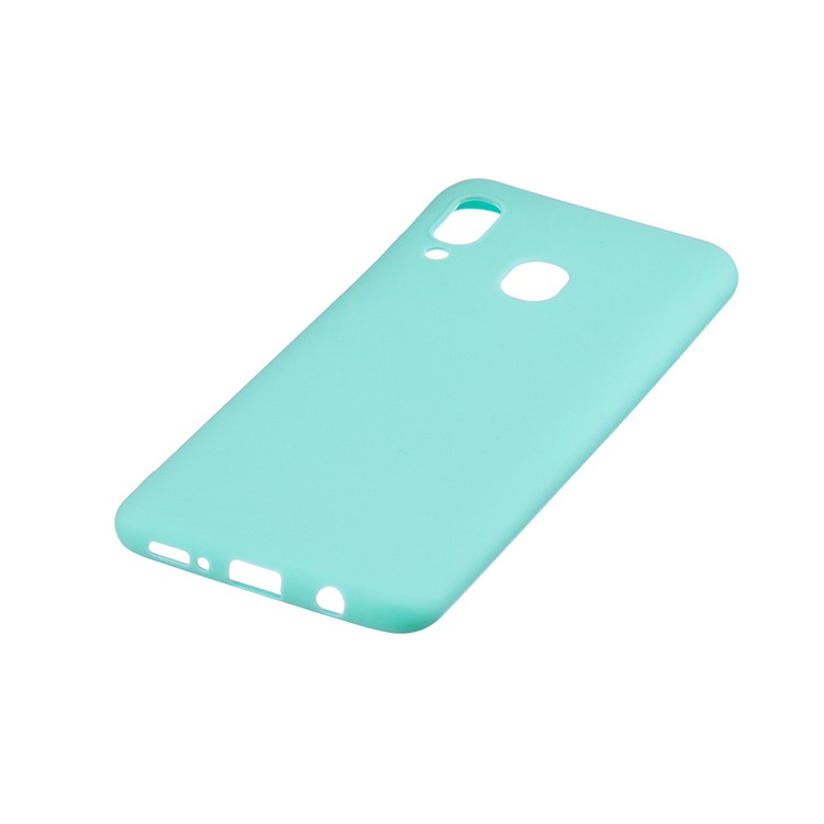 Candy Color Soft TPU Phone Case for Samsung Galaxy M20 - Cyan-3