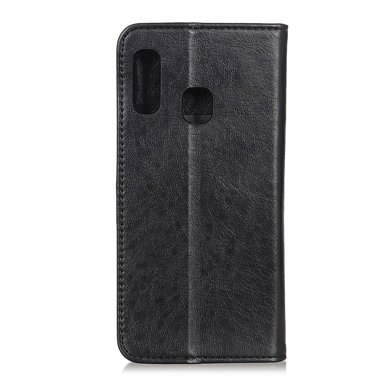 Texture Crazy Horse Auto-absorzed Case in Pelle Per Samsung Galaxy A20e - Nero-3