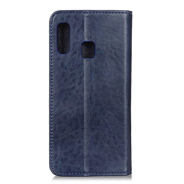 Auto-absorbed Crazy Horse Texture PU Leather Case for Samsung Galaxy A20e - Blue-5