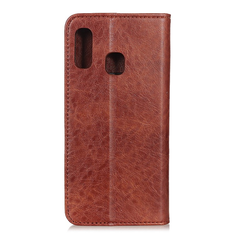Auto-absorbed Crazy Horse Texture PU Leather Case for Samsung Galaxy A20e - Brown-2