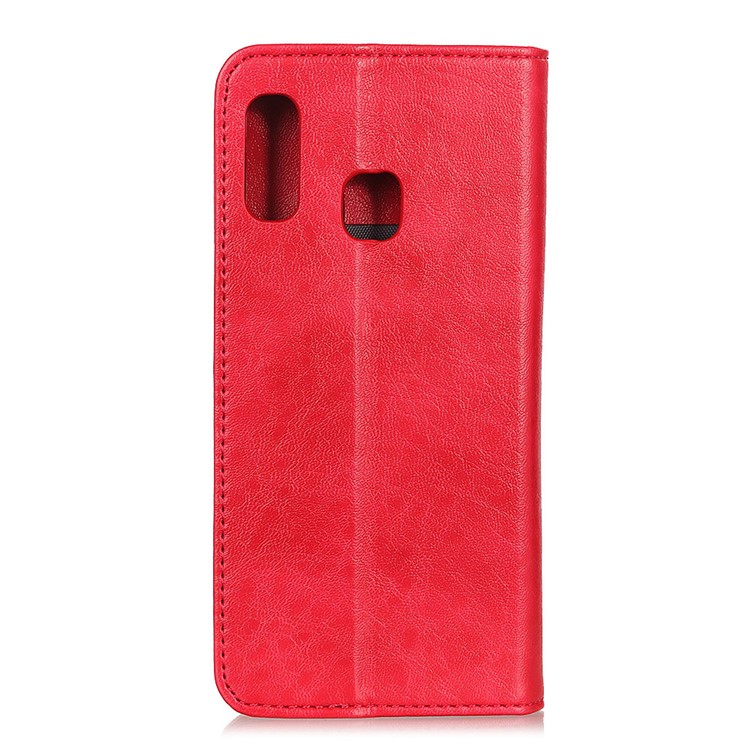Auto-absorbed Crazy Horse Texture PU Leather Case for Samsung Galaxy A20e - Red-3