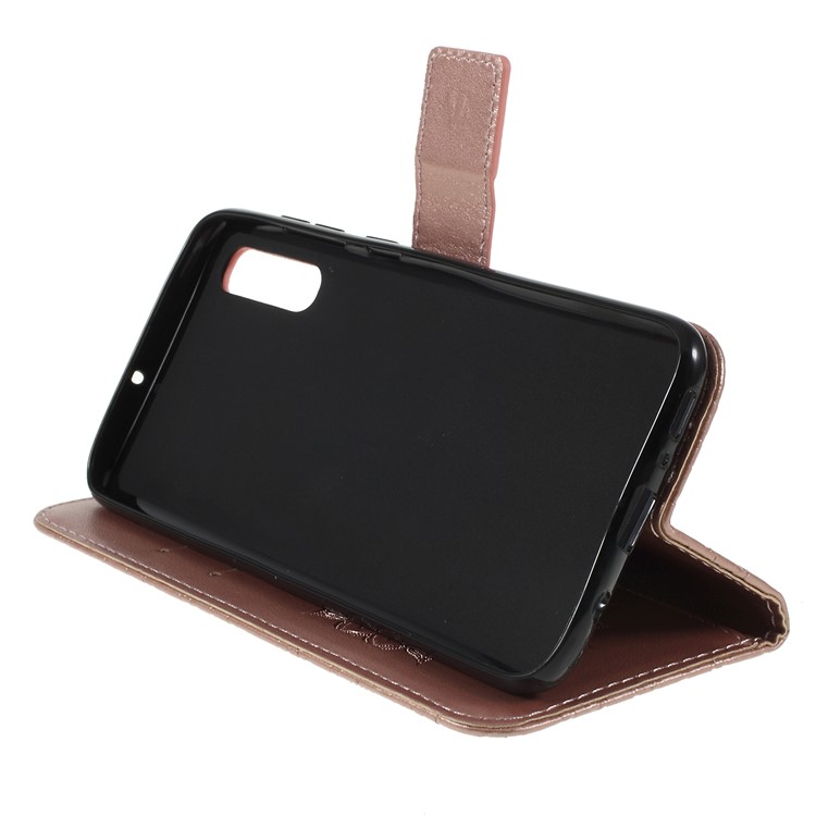 Imprint Sunflower PU Leather Wallet Magnetic Stand Cover for Samsung Galaxy A50 / A50s / A30s - Rose Gold-2