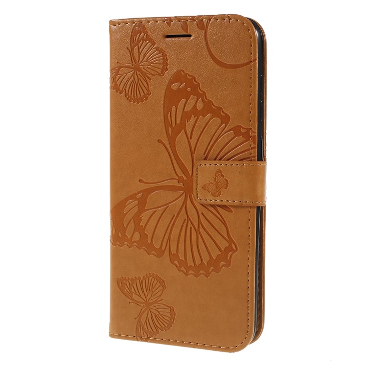 Imprint Butterfly Flowers Leather Stand Wallet Folio Case for Samsung Galaxy A50 / A50s / A30s - Brown-6