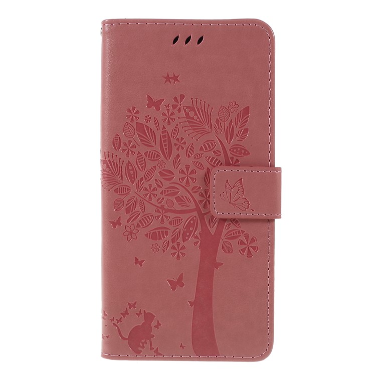

Imprint Cat and Tree Wallet Stand PU Leather Case for Samsung Galaxy A50 - Pink, Galaxy A50
