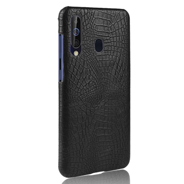 Crocodile Texture PU Leather Coated PC Back Protector Cover for Samsung Galaxy A60 - Black-3