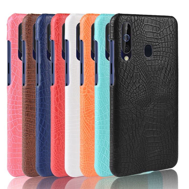 Crocodile Texture PU Leather Coated PC Back Protector Cover for Samsung Galaxy A60 - Black-5