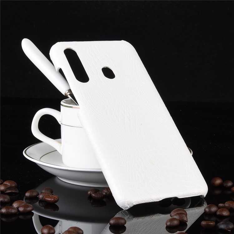 Crocodile Texture PU Leather Coated PC Back Protector Cover for Samsung Galaxy A60 - White-4