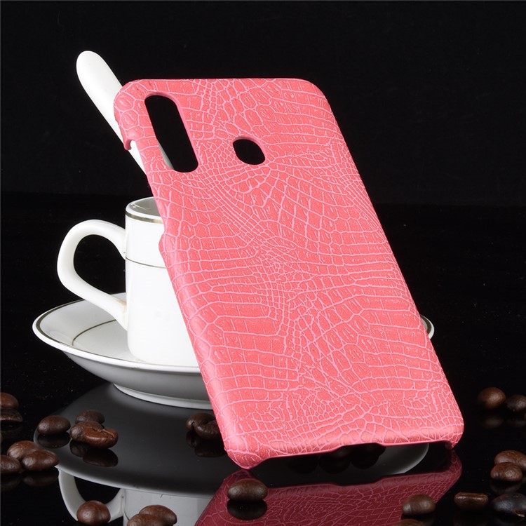 Crocodile Texture PU Leather Coated PC Back Protector Cover for Samsung Galaxy A60 - Pink-4
