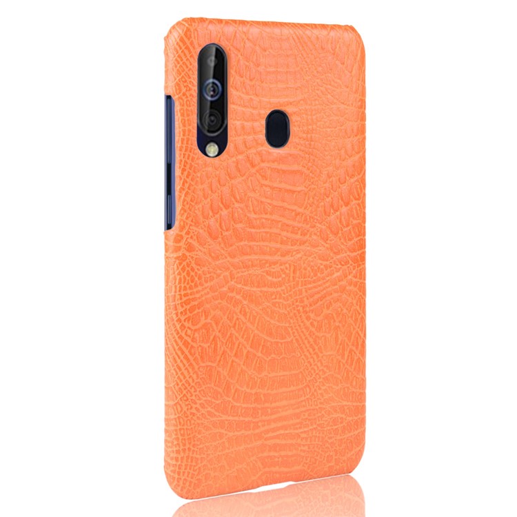 Crocodile Texture PU Leather Coated PC Back Protector Cover for Samsung Galaxy A60 - Orange-3
