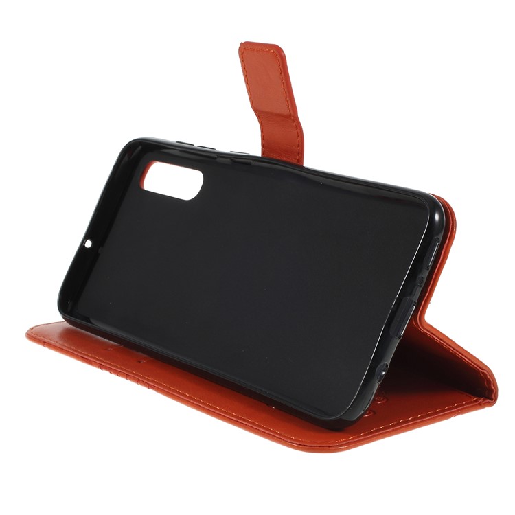 Impressum Schmetterling Blumen Leder Ständer Brieftasche Folio Fall Für Samsung Galaxy A70 - Orange-2