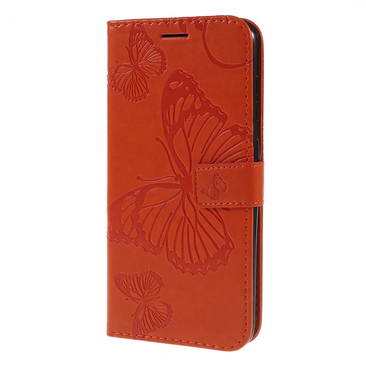Impressum Schmetterling Blumen Leder Ständer Brieftasche Folio Fall Für Samsung Galaxy A70 - Orange-6