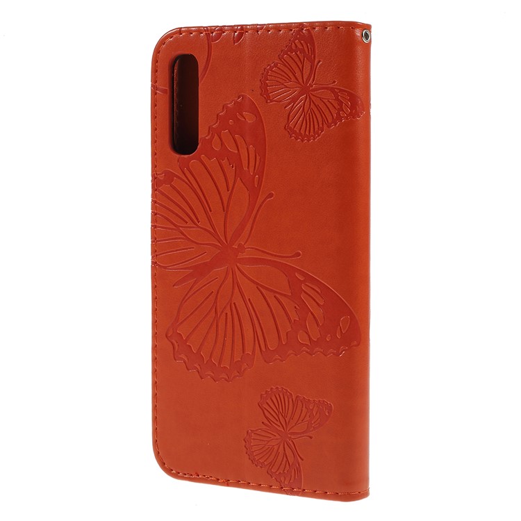 Impressum Schmetterling Blumen Leder Ständer Brieftasche Folio Fall Für Samsung Galaxy A70 - Orange-7