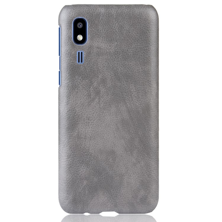 Litchi Texture PU Leather Coated Hard PC Cover Shell for Samsung Galaxy A2 Core - Grey-2