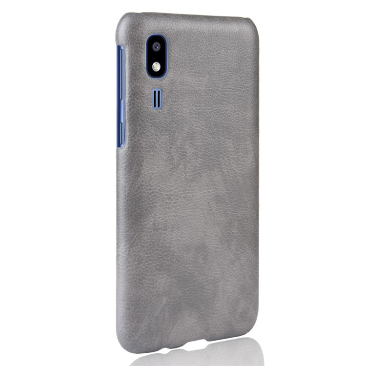 Litchi Texture PU Leather Coated Hard PC Cover Shell for Samsung Galaxy A2 Core - Grey-3
