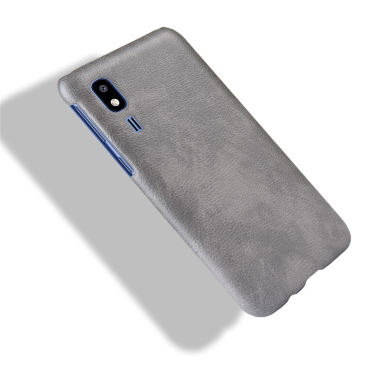 Litchi Texture PU Leather Coated Hard PC Cover Shell for Samsung Galaxy A2 Core - Grey-4