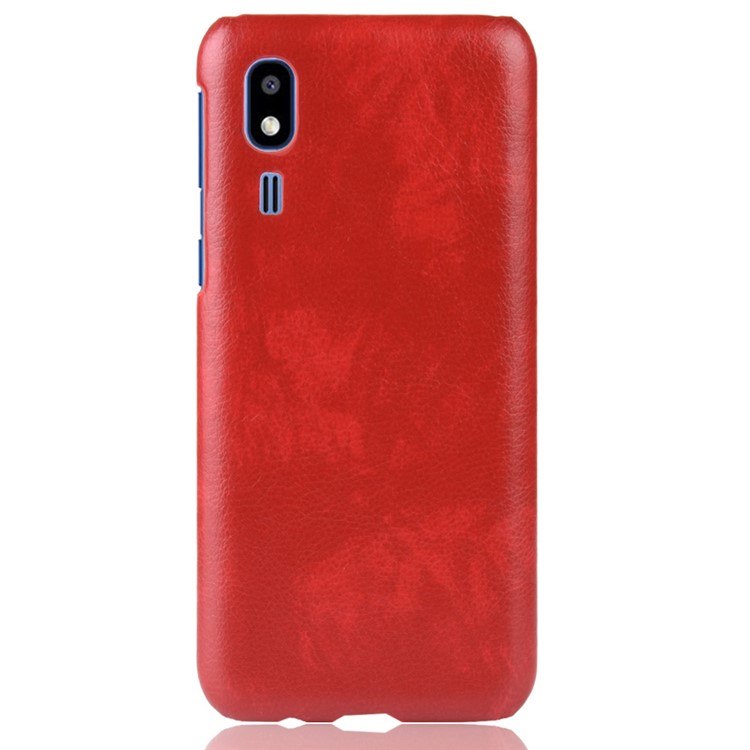Litchi Texture PU Leather Coated Hard PC Cover Shell for Samsung Galaxy A2 Core - Red-2