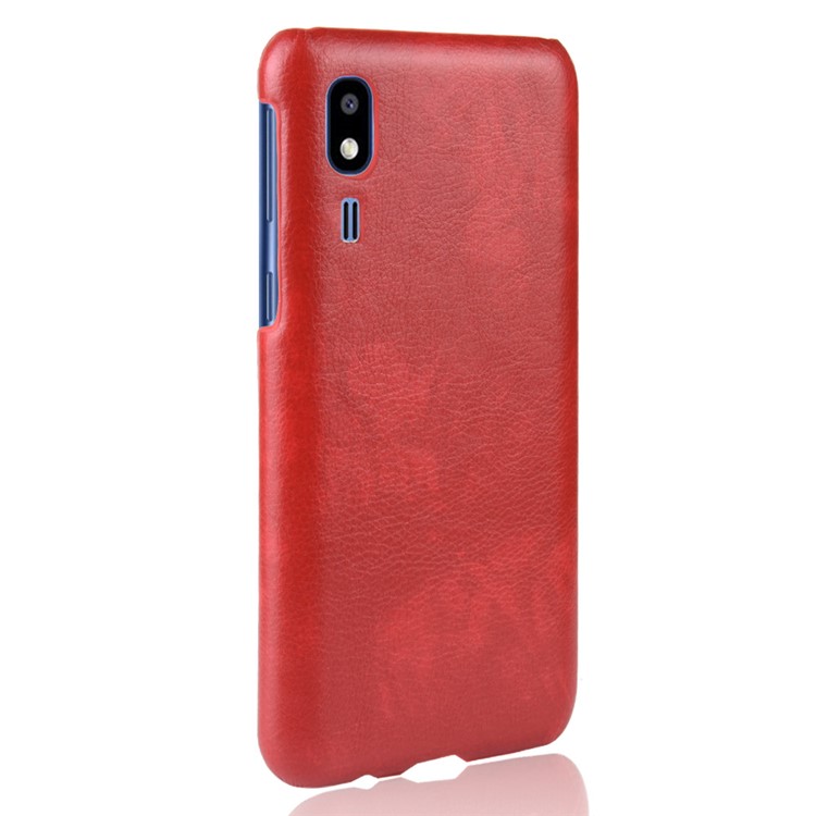 Litchi Texture PU Leather Coated Hard PC Cover Shell for Samsung Galaxy A2 Core - Red-3