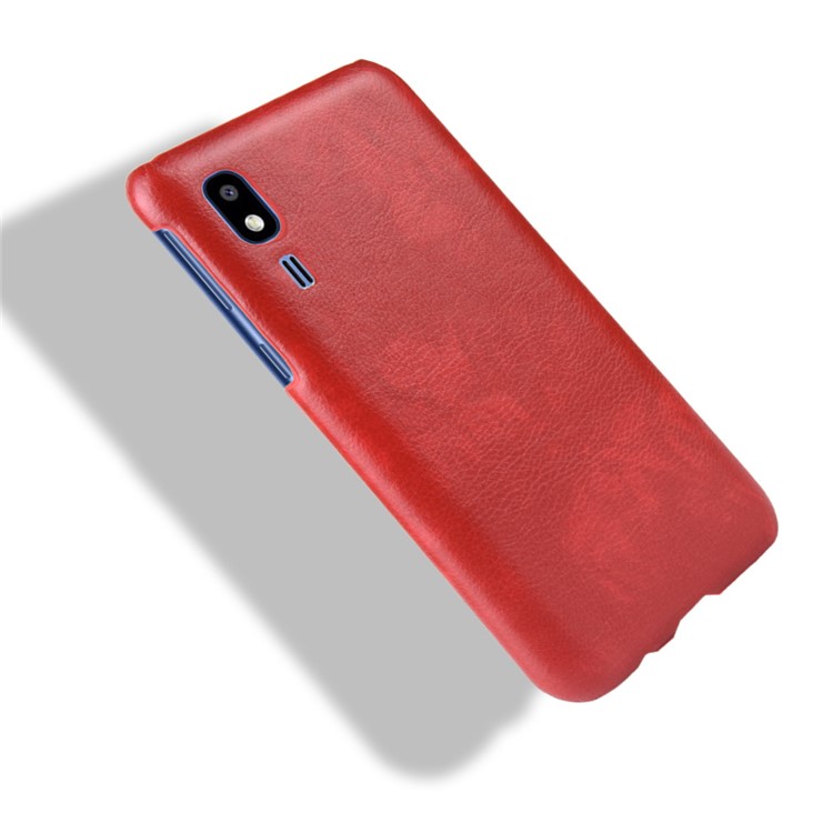 Litchi Texture PU Leather Coated Hard PC Cover Shell for Samsung Galaxy A2 Core - Red-4