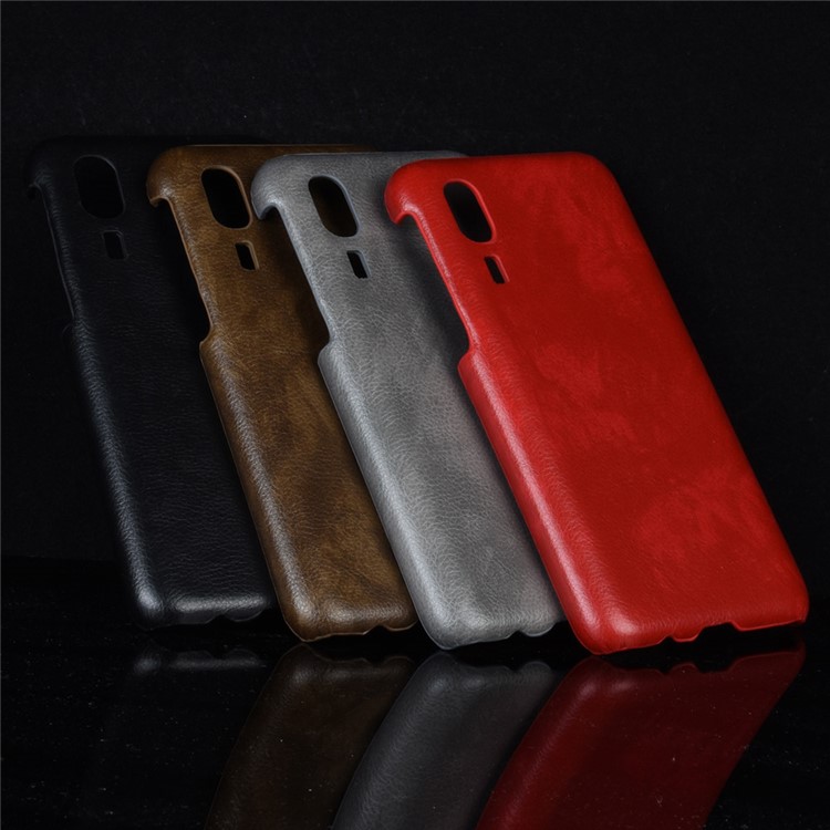 Litchi Texture PU Leather Coated Hard PC Cover Shell for Samsung Galaxy A2 Core - Red-7